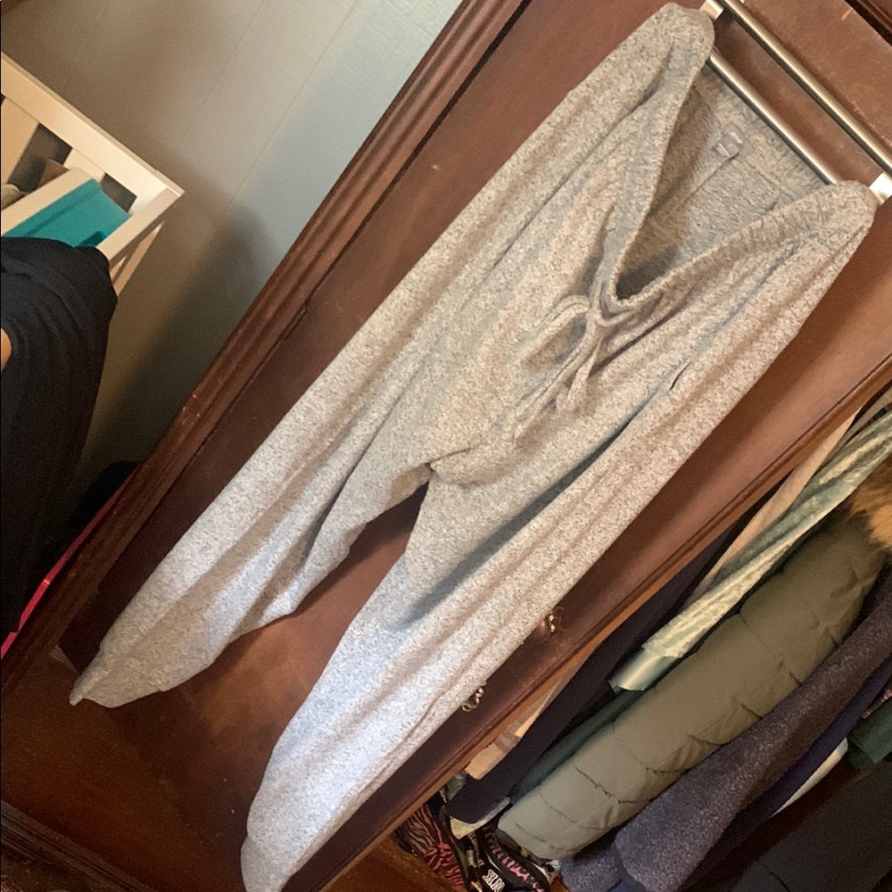 Aerie Heather Gray Knit Lounge Jumpsuit